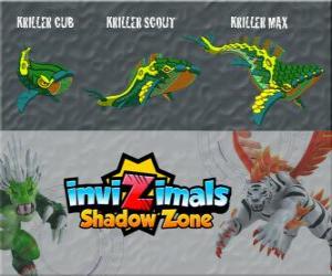 Puzzle Kriller Cub, Kriller Scout, Kriller Max. Invizimals Shadow Zone. Cette baleine pacifique est imbattable avec sa peau de pierre