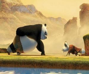 Puzzle Kung Fu Panda sur l&#39;un des entraîneurs et le capitaine Fu Shifu