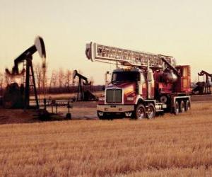 Puzzle l'exploitation du pétrole de camions