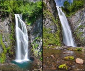 Puzzle la cascade du Saut deth Pish, entre 25 et 30 mètres de haut, la Val d'Aran, Catalogne, Espagne.