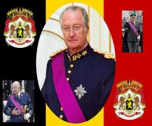 Puzzle La Fête du Roi, une cérémonie en l'honneur du Roi de Belgique, le 15 Novembre. Blason de la Belgique