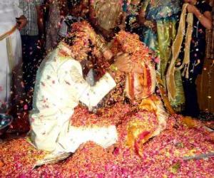 Puzzle La mariée et le marié selon la tradition hindoue
