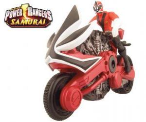 Puzzle La moto rouge Power Ranger Samurai