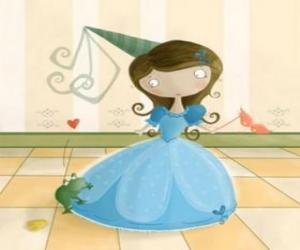 Puzzle La princesse avec le prince transformé en grenouille