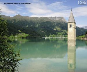 Puzzle Lac de Reschen, Italie