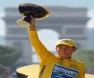 Puzzle Lance Armstrong avec un trophées