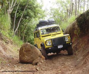 Puzzle Land Rover Defender Jaune