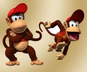 Puzzle Le chimpanzé Diddy Kong, personnage dans le jeu vidéo Donkey Kong