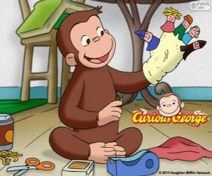 Puzzle Le curieux singe George fait des marionnettes