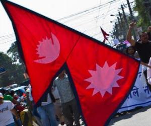 Puzzle Le drapeau du Népal