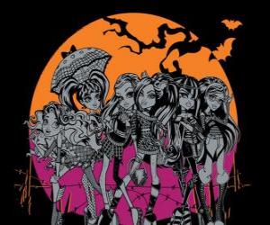 Puzzle Le Monster High dans la nuit de Halloween