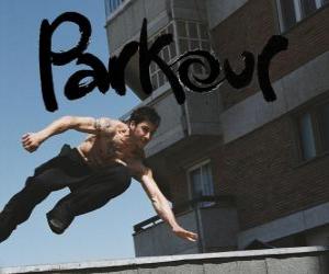 Puzzle Le Parkour est une discipline ou une philosophie est de se déplacer d'un point à un autre aussi bien que possible