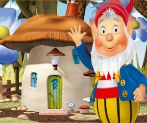 Puzzle Le sage Potiron, un lutin barbu qui vit dans une maison champignon