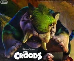 Puzzle Le tigre vert, un tigre à dents de sabre de Croods