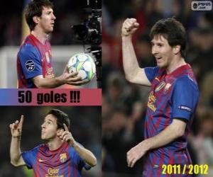 Puzzle Leo Messi, meilleur buteur de l'histoire de la ligue espagnole, 2011-2012