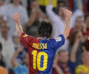 Puzzle Leo Messi se félicitant un but