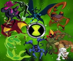 Puzzle Les 10 personnages originaux Ben 10 étrangers