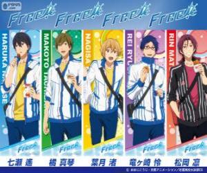 Puzzle Les cinq personnages principaux de Free, Iwatobi Swimmming Club