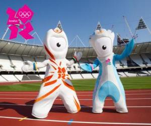 Puzzle Les mascottes des Jeux olympiques et paralympiques de Londres 2012 sont Wenlock et Mandeville