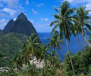 Puzzle Les pitons de Sainte-Lucie