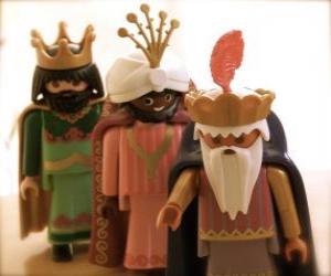Puzzle Les Rois Mages, Gaspard, Melchior et Balthazar, adorant à l'Enfant Jesus