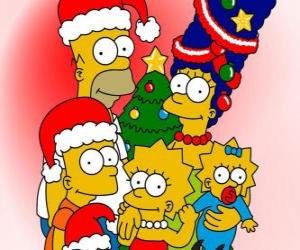 Puzzle Les Simpsons en vous souhaitant un Joyeux Noël