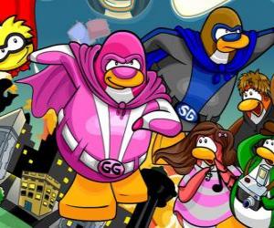 Puzzle Les super-héros pingouins du Club Penguin