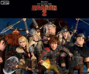 Puzzle Les Vikings jeunes de Dragons 2