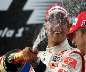 Puzzle Lewis Hamilton célèbre sa victoire à Istanbul, Turquie Grand Prix (2010)