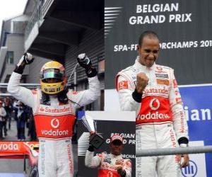 Puzzle Lewis Hamilton célèbre sa victoire à Spa-Francorchamps, Grand Prix de Belgique 2010