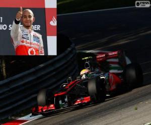 Puzzle Lewis Hamilton fête sa victoire dans le Grand Prix d'Italie 2012