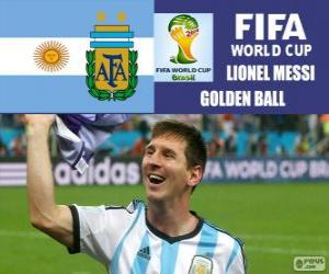 Puzzle Lionel Messi, ballon d'or. Coupe du monde de Football Brésil 2014