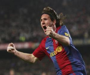 Puzzle Lionel Messi célébrer un but