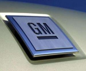 Puzzle Logo de GM ou General Motors. Marque de voitures des États-Unis