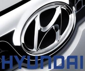 Puzzle Logo de Hyundai, marque de voitures en Corée du Sud