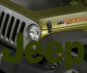 Puzzle Logo de Jeep, marque de voitures  tout-terrain des États-Unis