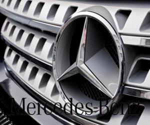 Puzzle Logo de Mercedes, Mercedes-Benz, marque de véhicules allemande. Étoile à trois branches de Mercedes