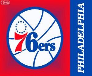 Puzzle Logo Philadelphia 76ers, Sixers, équipe de la NBA. Division de l'Atlantique, Conférence Est