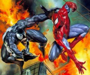 Puzzle Lutte contre la Spiderman ou Venom