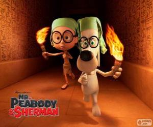 Puzzle M. Peabody et Sherman dans l'une de leurs aventures en Égypte