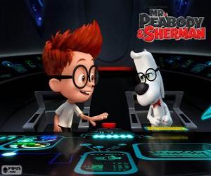 Puzzle M. Peabody et Sherman dans sa machine à explorer le temps