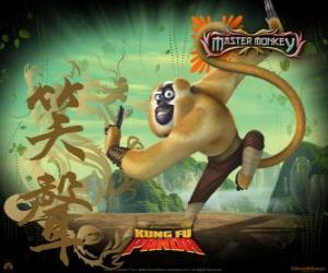 Puzzle Maitre Monkey, un des Cinq Cyclones formé par Maître Shifu dans la Vallée de la Paix
