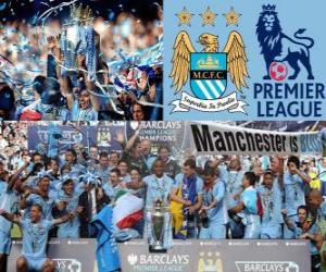 Puzzle Manchester City, champion Premier League 2011-2012, Ligue de Football d'Angleterre