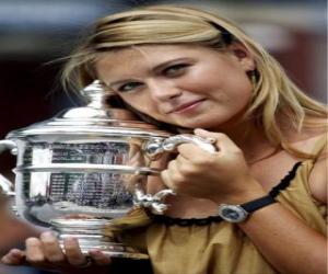 Puzzle Maria Sharapova avec un trophées