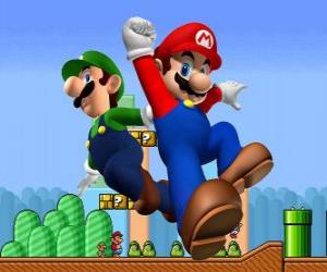 Puzzle Mario et son frère Luigi, les plus célèbres plombiers