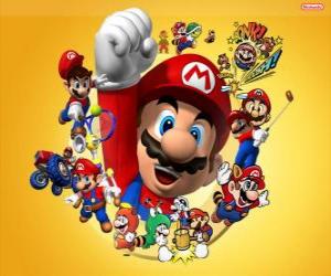 Puzzle Mario le fameux plombier dans le monde de Nintendo. Mario Bros