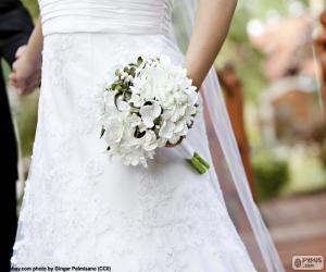 Puzzle Mariée avec bouquet