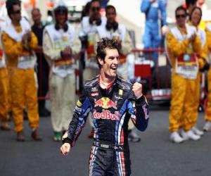 Puzzle Mark Webber a célébré sa victoire au Circuit de Catalunya, Grand Prix d'Espagne (2010)