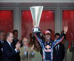 Puzzle Mark Webber a célébré sa victoire à Monte-Carlo, Grand Prix de Monaco (2010)