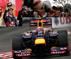 Puzzle Mark Webber célèbre la victoire dans le Grand Prix de Monaco (2012)